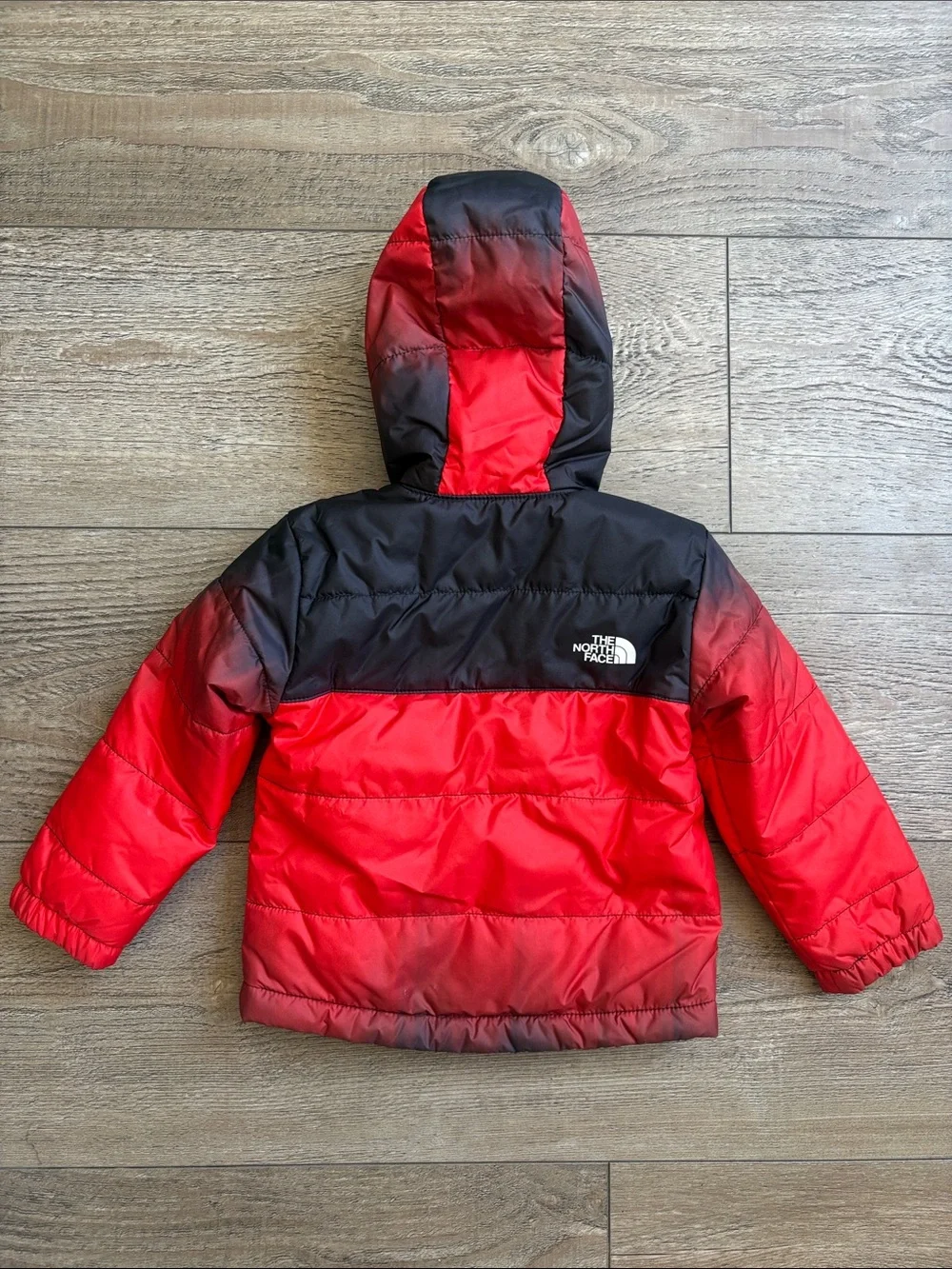 The North Face Reversible Mount Chimbo Full Zip Hooded Jacket Fiery Red Dip Dye